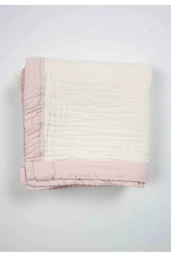 Couverture brute à quatre couches, passepoil épais, 85 x 90 cm, poudre