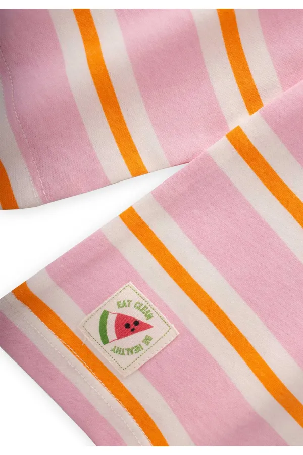 Striped Long Sleeve T-Shirt 2-8 Years Old Powder Orange Striped