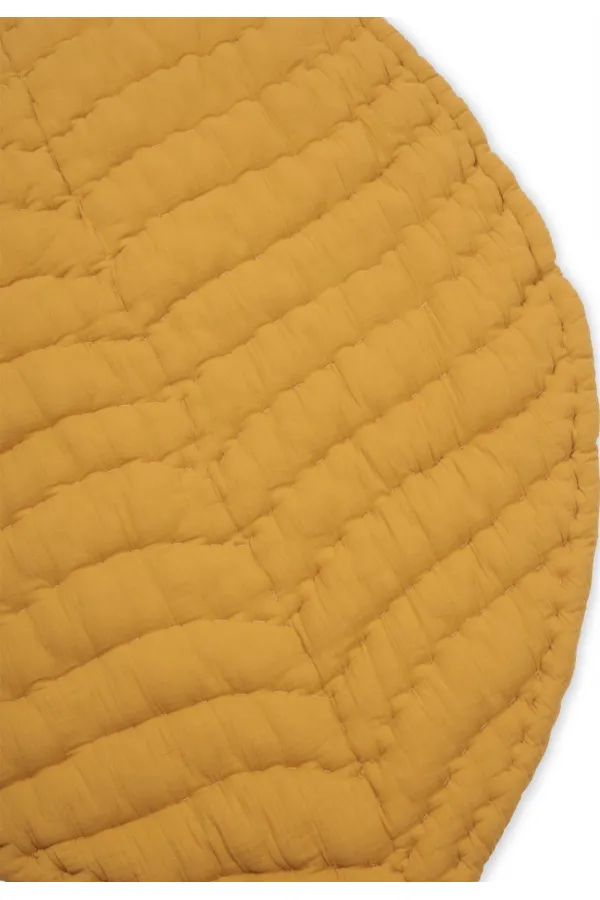 Tapis d'éveil bébé en mousseline 105 x 80 cm (lavé) moutarde