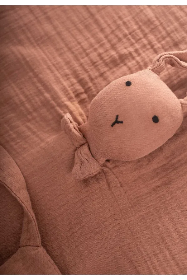 Tavşan Müslin Uyku Arkadaşı (Yıkanmıştır) 40X40 cm Açık kahve