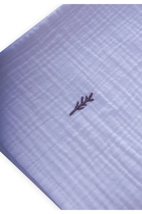 Nakışlı Müslin Battaniye 90X100 Cm K Mavi