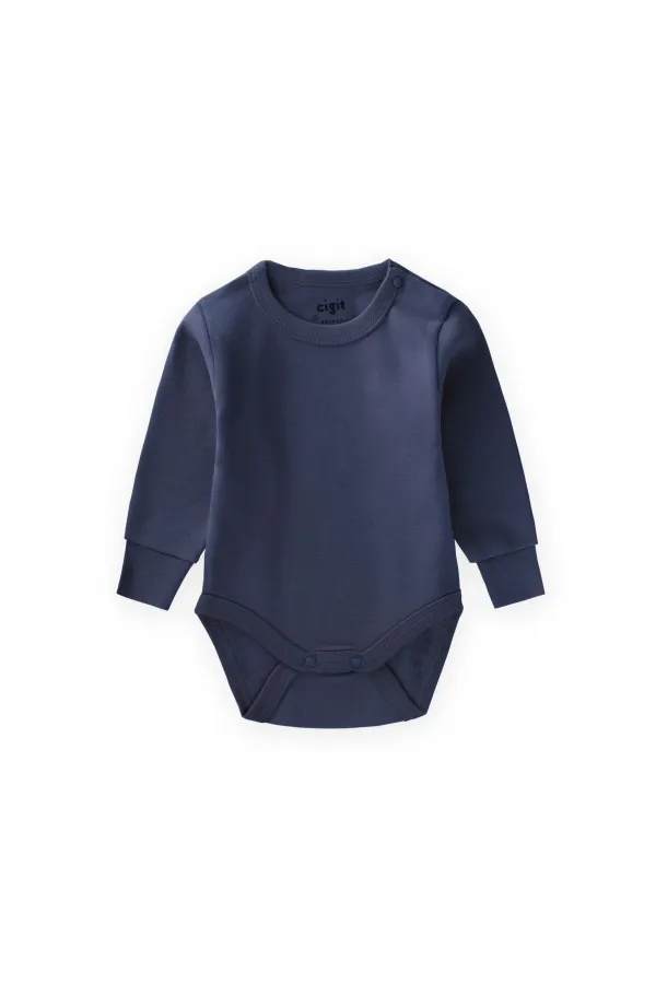 Grenouillère pour bébé de 0 à 2 ans, bleu marine.