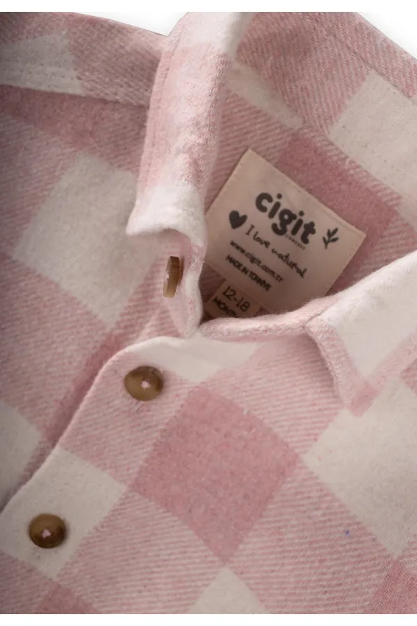 Oduncu Gömleği 1-9 Yaş Pembe Ekose