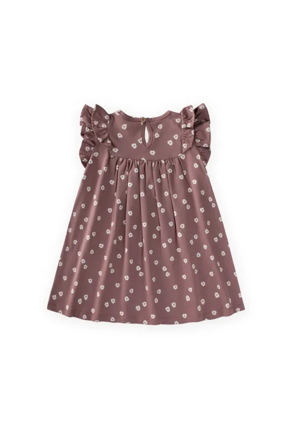 Robe à volants à motifs, 1 à 8 ans, couleur cuivre