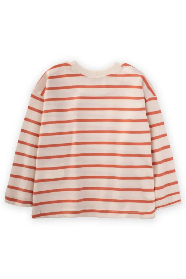 T-shirt rayé saisonnier orange 1-10 ans