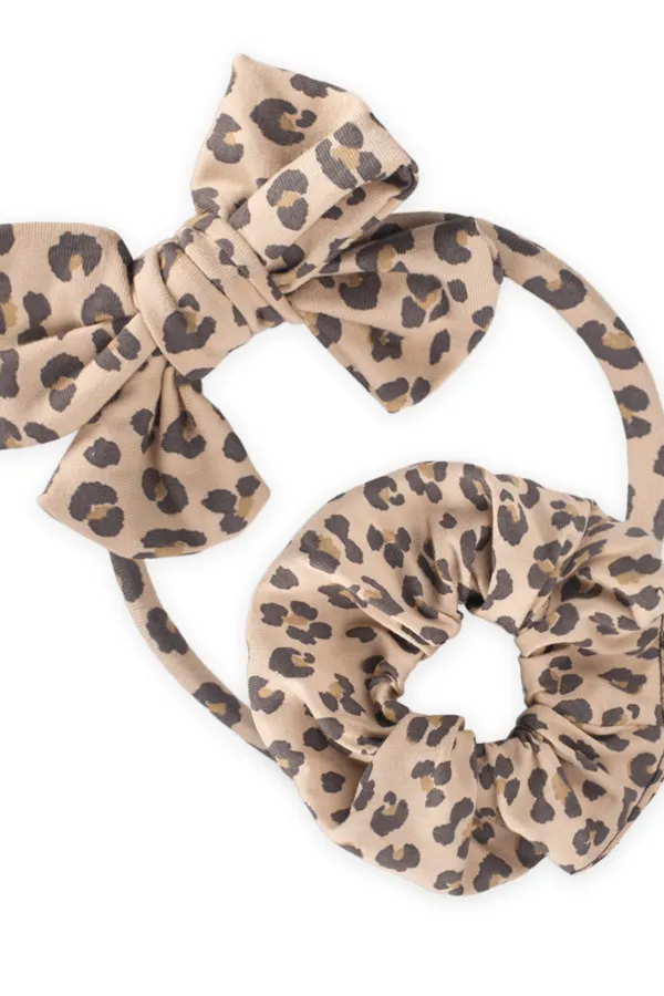Taç Fiyoklu Lastikli Toka Seti Leopar Desen