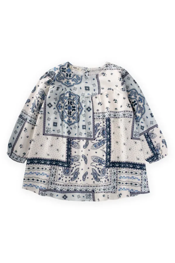 Modèle de robe à motifs pour enfant de 2 à 6 ans et patron de châle