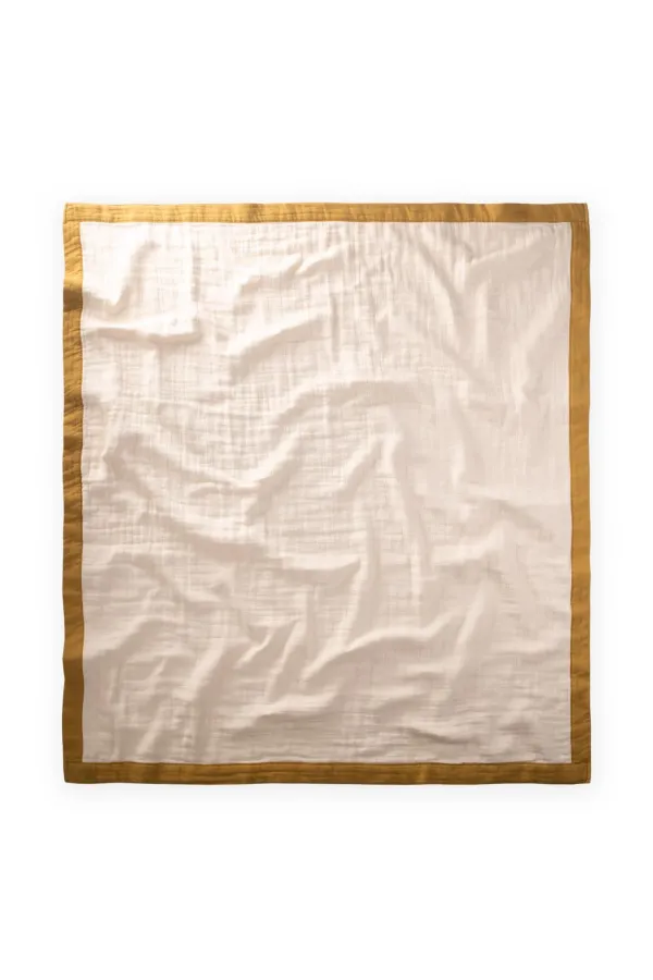 Couverture brute à quatre couches, passepoil épais, 85 x 90, moutarde