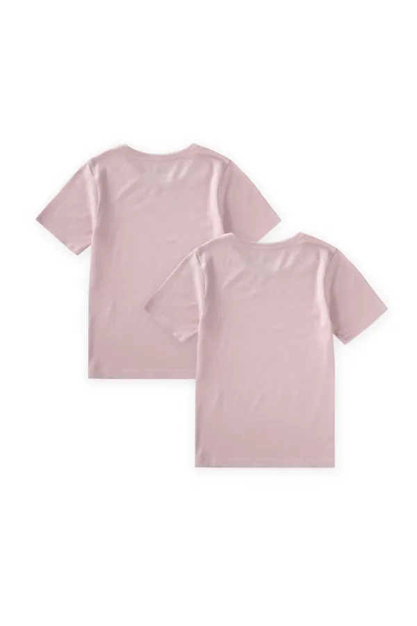Two-Piece Short-Sleeved Tank Top, Ages 2-9, Powder Pink