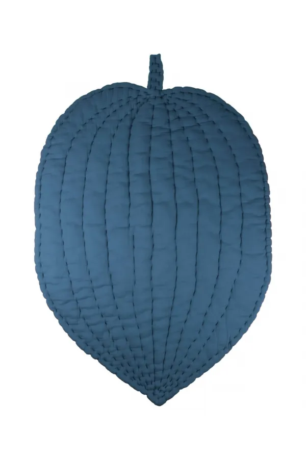 Tapis d'éveil bébé en mousseline 105 x 80 cm (lavé) indigo