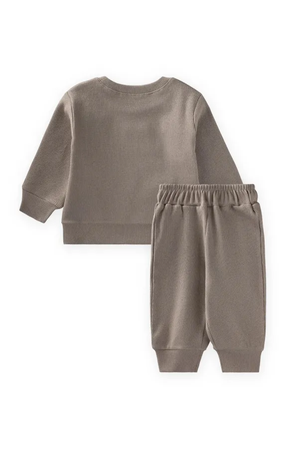 Ensemble sweat-shirt brodé Be Cool, taille S, couleur vison, 0-5 ans