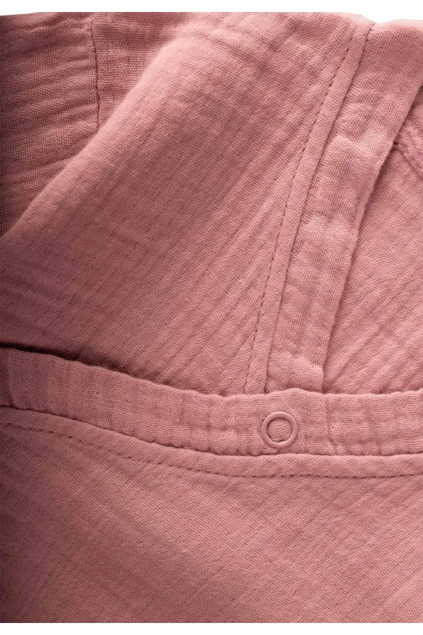 Salopette croisée en mousseline bio 0-9 mois corail