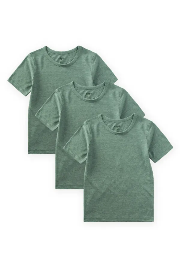 Boys' Short-Sleeved Triple Tank Top, Ages 2-9, Green