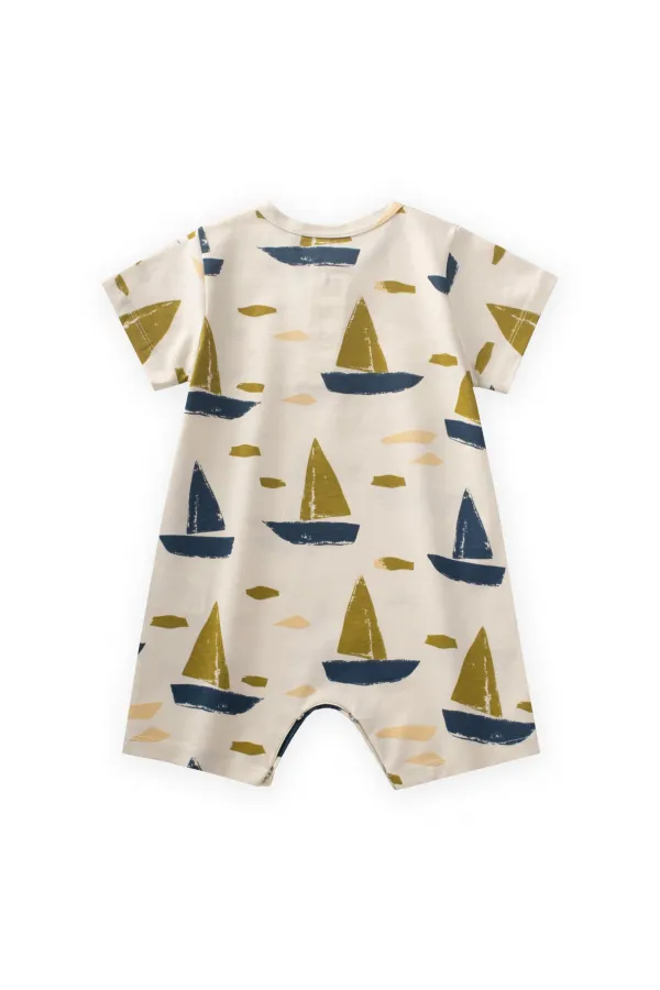 Patterned Overalls 0-4 Years Ecru