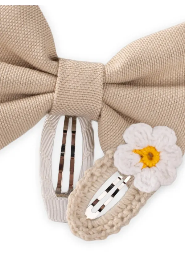 Kurdele Ve Örmeli Toka Bej