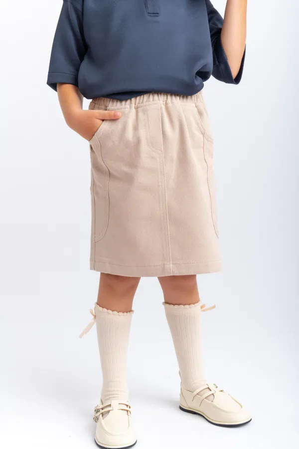 Gabardin Etek 2-7 Yaş Bej