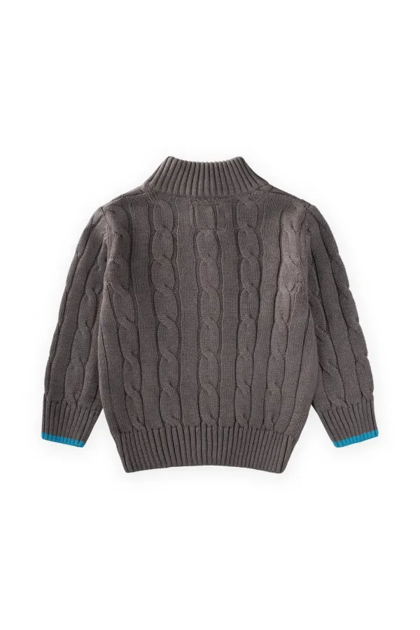 Hair Braided Cardigan, Ages 2-11, Grey (A)