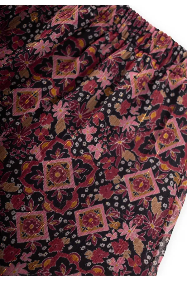 Jupe de saison en mousseline à motifs pour fille de 1 à 8 ans, noire