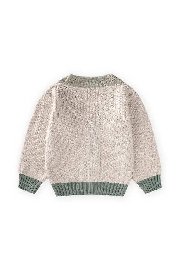 Triko Düğmeli Hırka 2-8 Yaş Doğal Yeşil