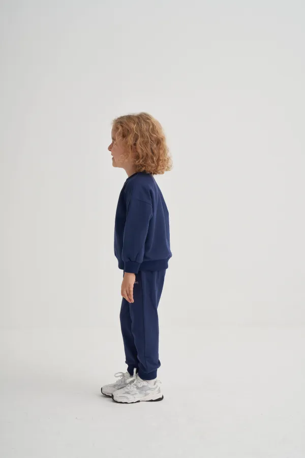 Basic Baskılı Eşofman Takım 2-7 Yaş Lacivert