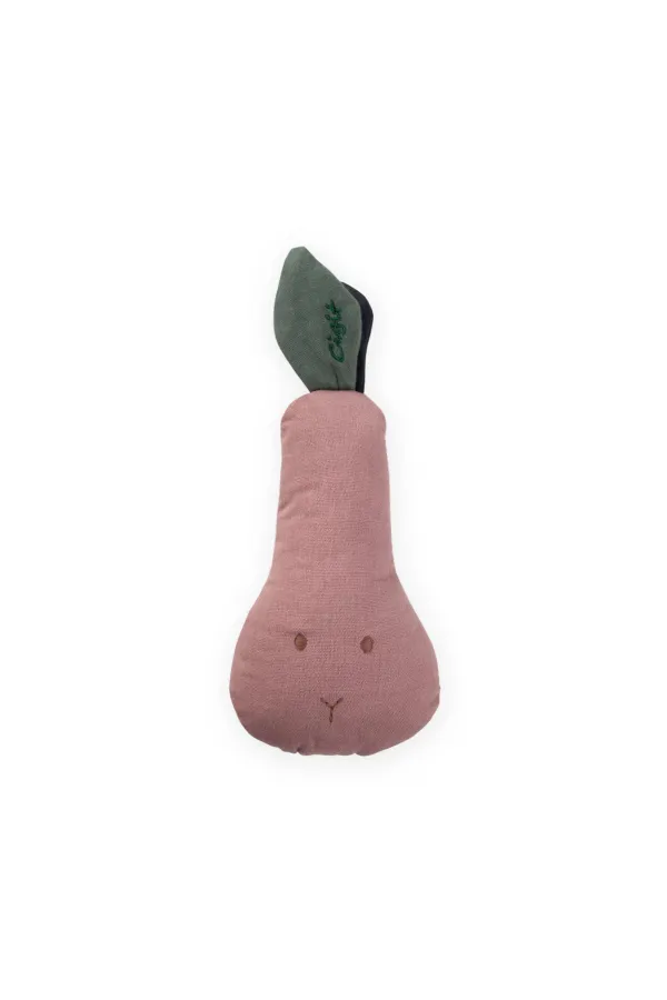 Müslin Çıngıraklı Armut Oyuncak Gül Kurusu