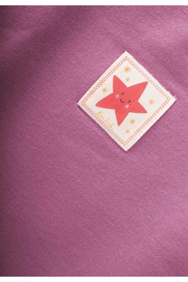 Tag Detailed Sweatshirt Set for 1-7 Years Old Fuchsia