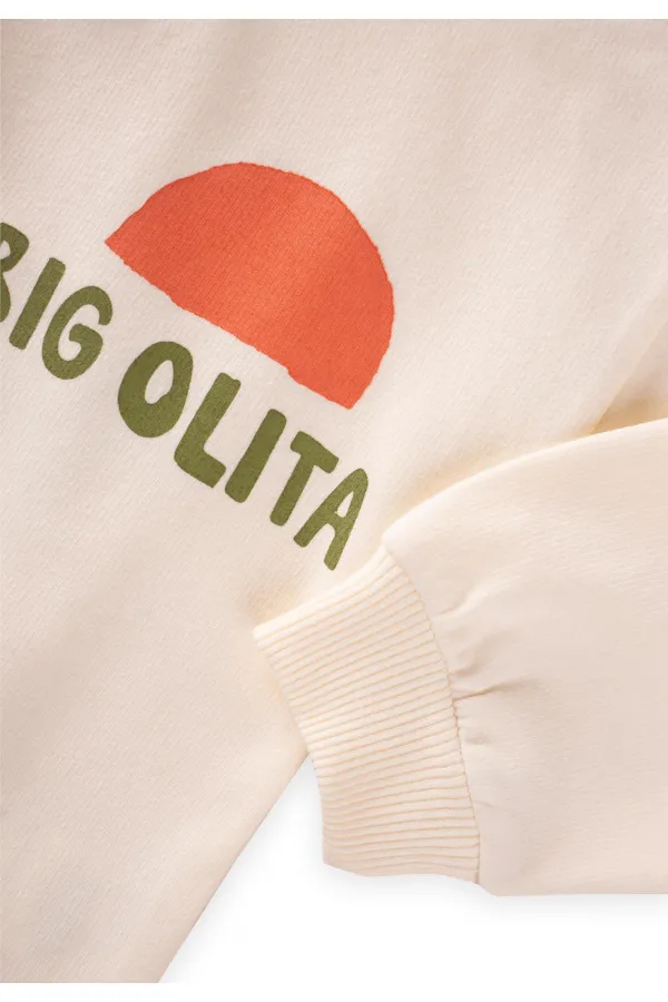 Bıg Olıta Baskılı Sweatshirt 2-10 Yaş Ekru