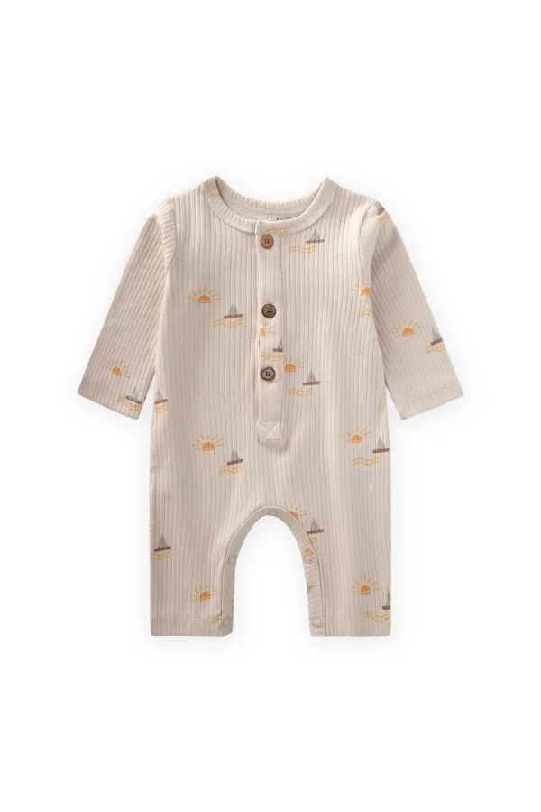 Baskılı Tulum 0-3 Yaş Yelken Desen