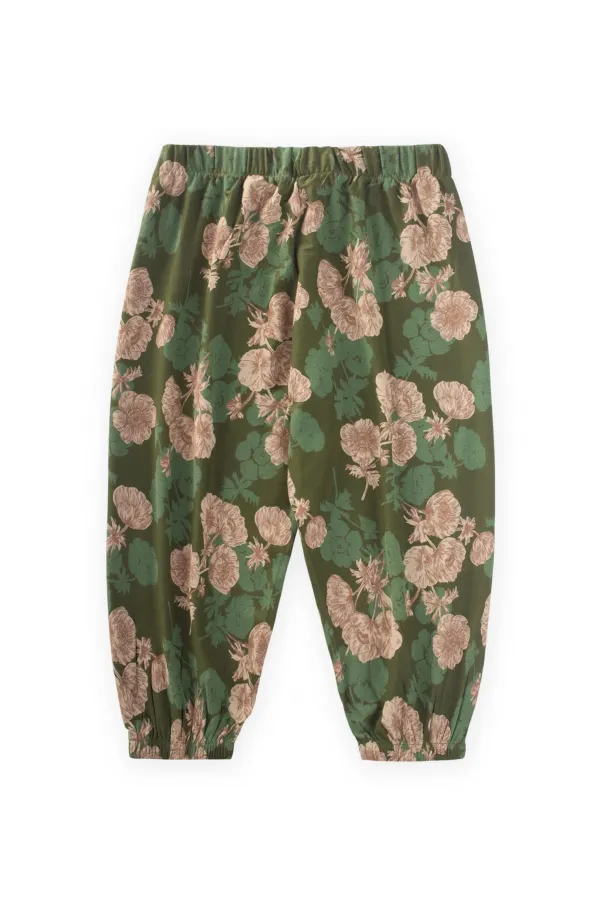Patterned Ankle-Length Harem Pants, Ages 3-9, Green