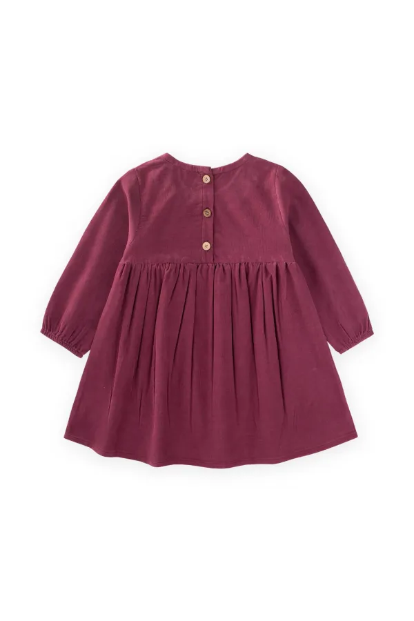 Robe en velours prune 1-8 ans
