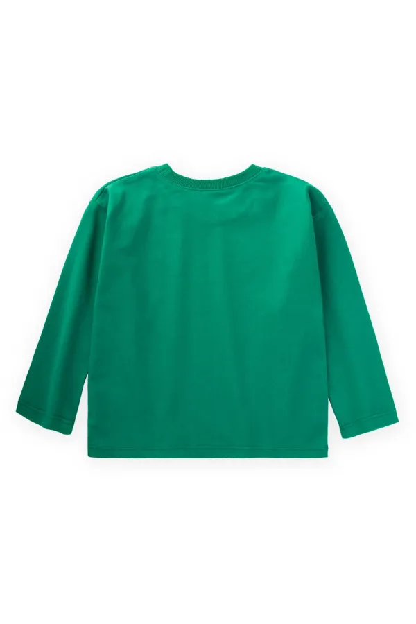 Seasonal T-Shirt with Label Detail, 2-10 Years Old, Green
