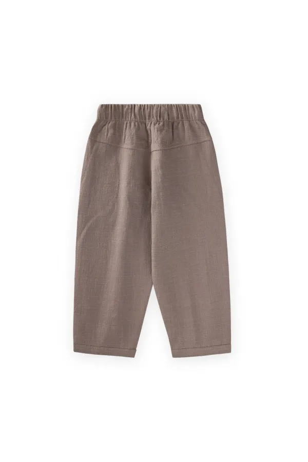 Keten Boyfriend Pantolon 2-10 Yaş Vizon