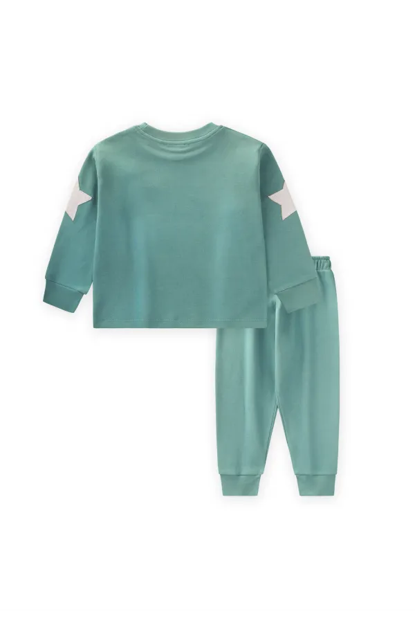 Ensemble pyjama appliqué vaisseau spatial, 2-8 ans, vert
