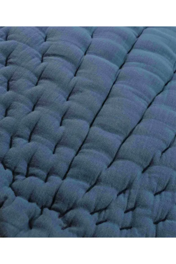 Tapis d'éveil bébé en mousseline 105 x 80 cm (lavé) indigo