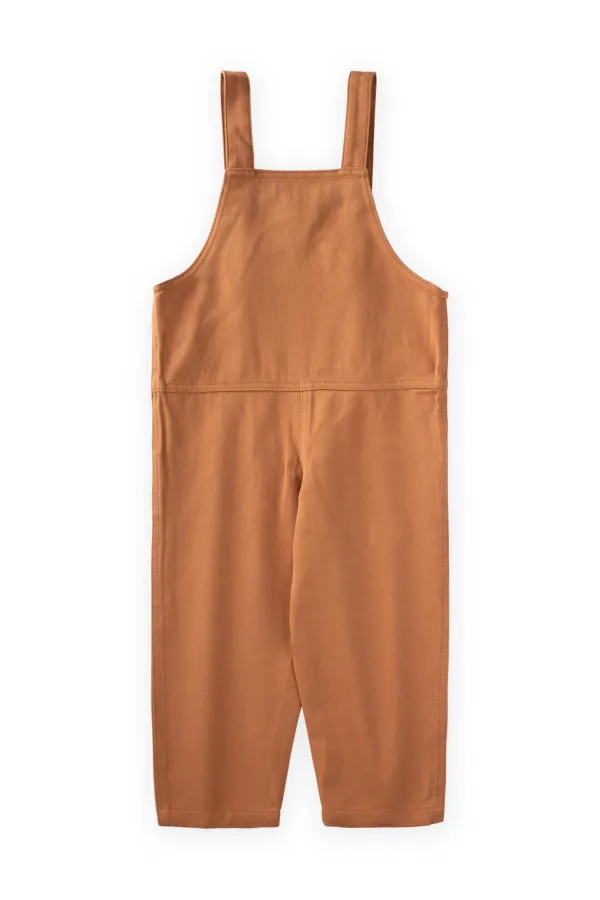 Salopette en gabardine beige, 2-7 ans