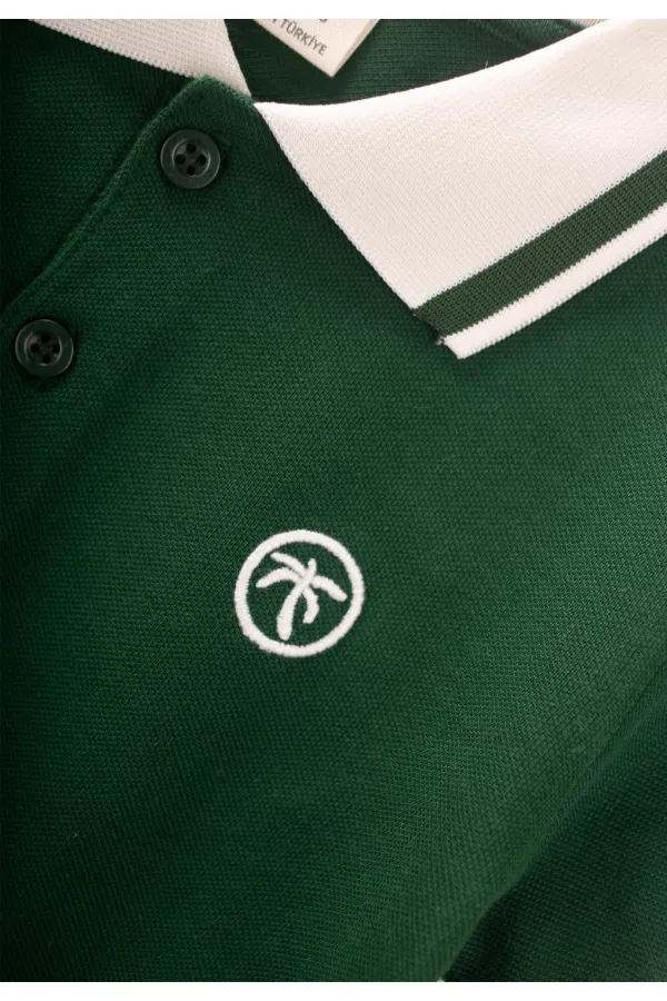 Polo Neck T-Shirt 2-10 Years Old Khaki Green