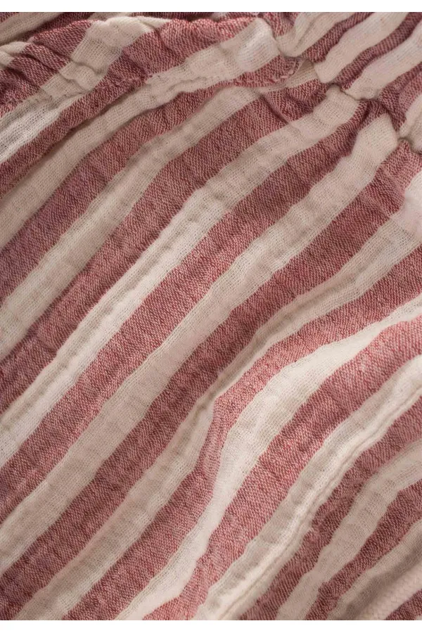 Pantalon en mousseline pour enfants de 1 à 10 ans, rayé rouge Pantalon en mousseline pour enfants de 1 à 10 ans, rayé rouge