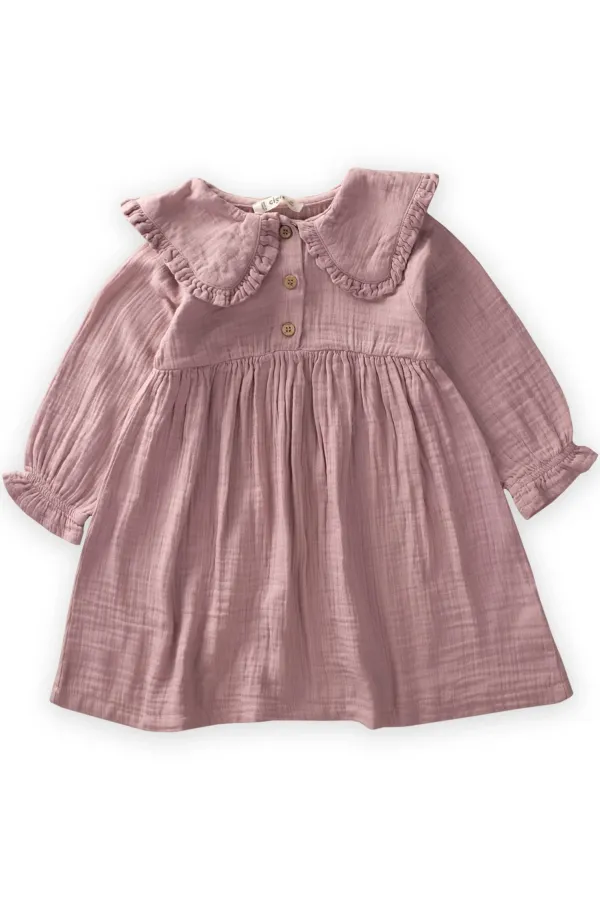 Seasonal Dress with Collar for 2-10 Years Old, Lilac Seasonal Dress with Collar for 2-10 Years Old, Lilac