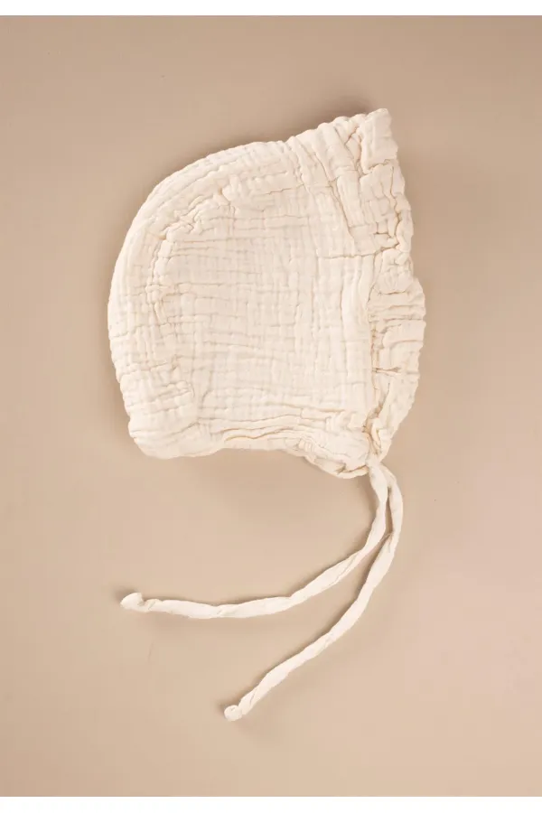 Chapeau bébé musulman à volants et à nouer, 0-2 ans, couleur sable