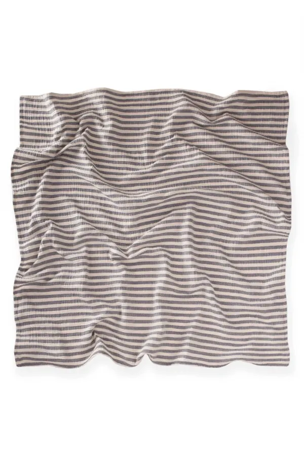 Natural Blanket 90X100Cm Smoked Thick Striped