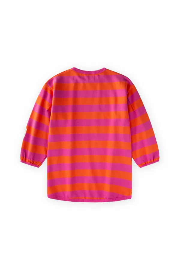 Striped Knitted Tunic, Ages 4-12, Orange/Fuchsia