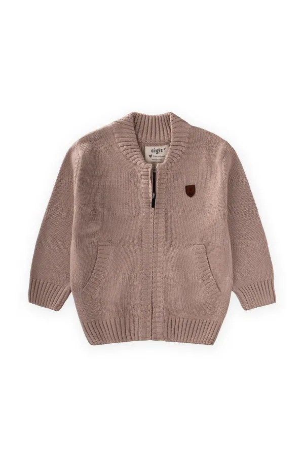 Gilet en maille avec poches, 2-11 ans, beige