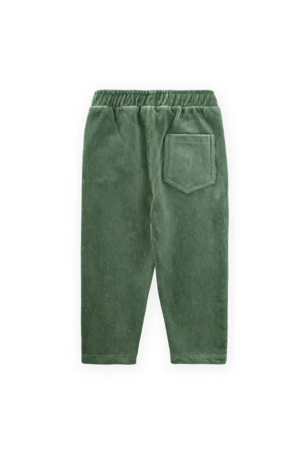 Fitilli Kadife Pantolon 1-8 Yaş Yeşil