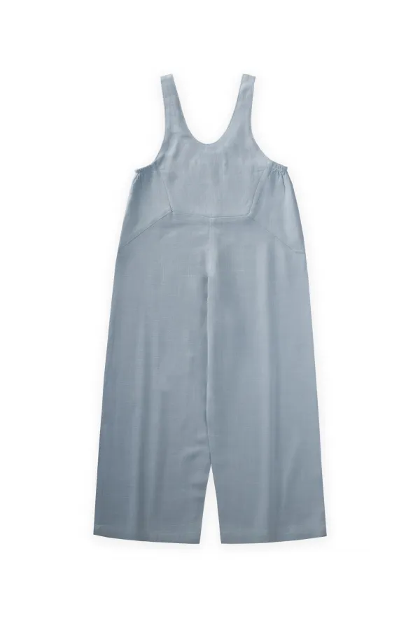 Roba Komple Nakışlı Keten Salopet 2-7 Yaş Mavi