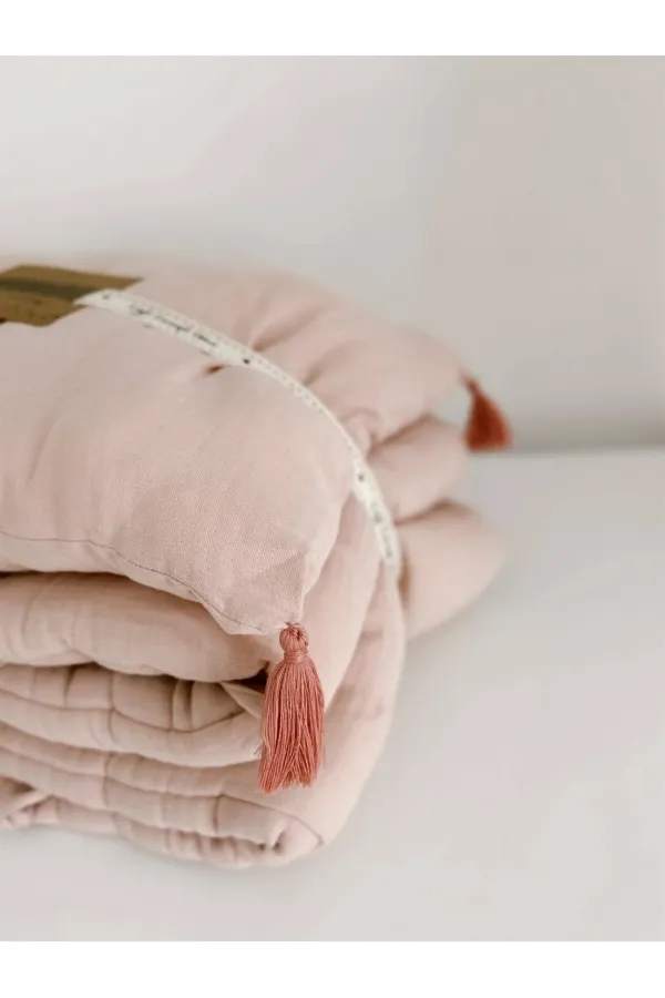 Rabbit Eared Embroidered Baby Bath Towel 75X75 cm Powder Pink