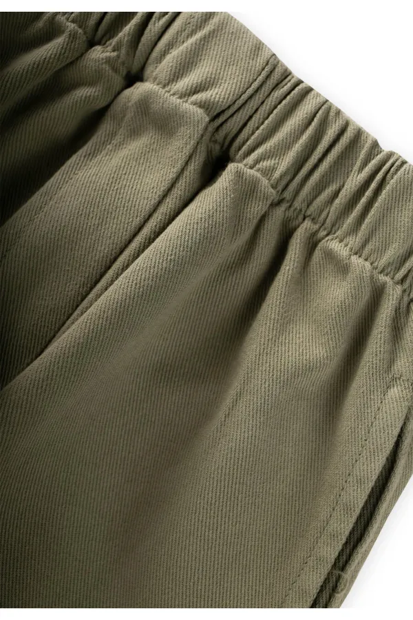 Dizi Pensli Gabardin Pantolon 2-7 Yaş Haki Yeşil