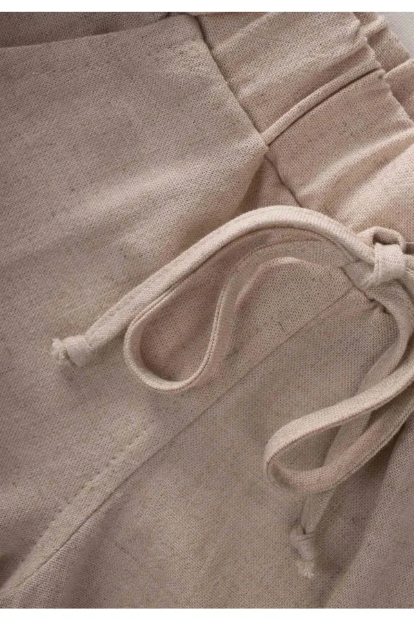 Sarh Keten Şort 2-9 Yaş Naturel