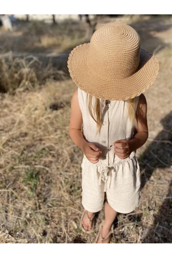 Sarh Linen Sleeveless Jumpsuit 2-6 Natural