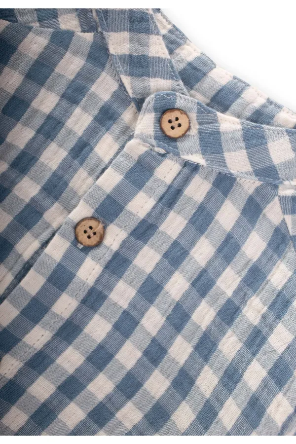 Müslin Gömlek Takım 1-8 Yaş İndigo Mavi