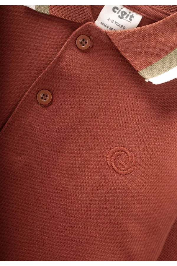 T-shirt à manches longues et col polo pour enfants de 2 à 14 ans